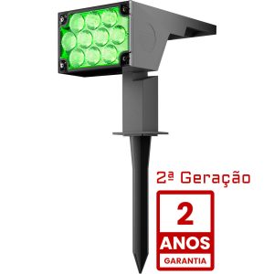 holofote spot solar jardim luminaria refletor oversun verde 2 garantia